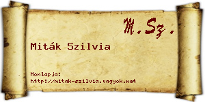 Miták Szilvia névjegykártya